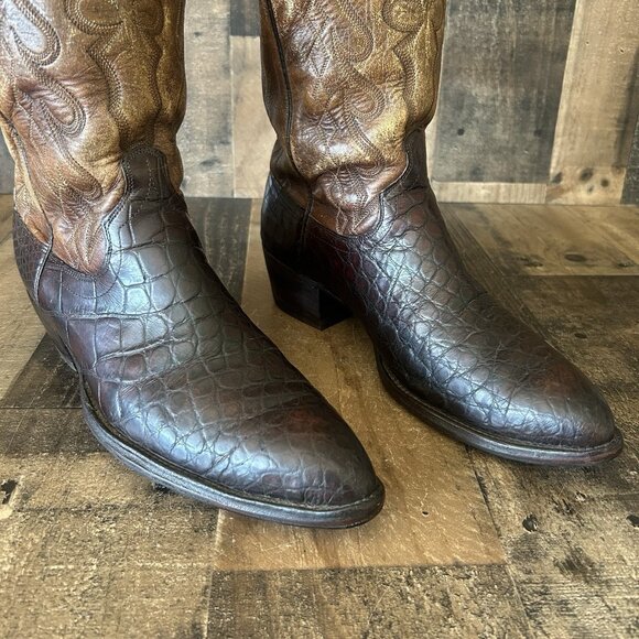 Dan Post Vintage Alligator Western Cowboy Boots Mens 11 D - Picture 3 of 12